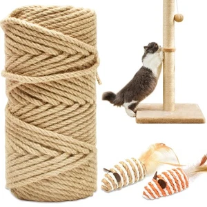 164FT/50M Cat Scratching Sisal Rope, 6mm Thick Natural Jute Rope for Scratch ... - Picture 1 of 8