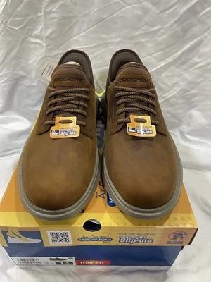 Zapatos sin cordones informales Skechers para hombre Garza-Gervin talla 13 anchos marrón oscuro Foto 1 de 4