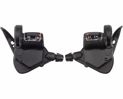 microSHIFT TS38 Thumb-Tap Shifter Set - 7 Speed, Triple, Optical Gear Indicator, - Image 1 of 4