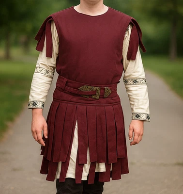 Disfraces Medievales Blancos Gruesos Acolchados Sin Mangas Algodón Romano Subarmalis. Foto 1 de 4