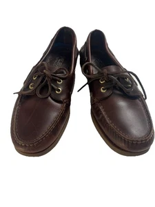 Zapato de Barco Amaretto Sperry Top-Sider Cuero Marrón 2 Ojos Hombres Talla 8M Usado en Excelente Condición J9 - Imagen 1 de 11