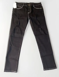 Jeans uomo Junbaoss nero effetto invecchiato taglia 36 - Foto 1 di 8