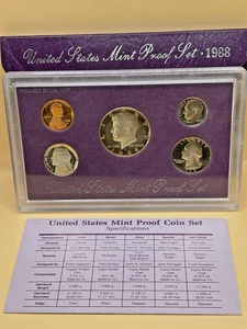 Juego de prueba revestido 1988 EE. UU. Como nuevo embalaje original del gobierno OGP - Imagen 1 de 2