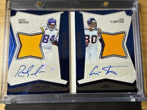 2025 Leaf History Book Randy Moss Cris Carter Dual Patch Auto Double Booked 4/5 - Picture 1 of 5
