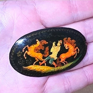 Handcrafted Vtg Equestrian Brooch Pin (A) - Picture 1 of 5