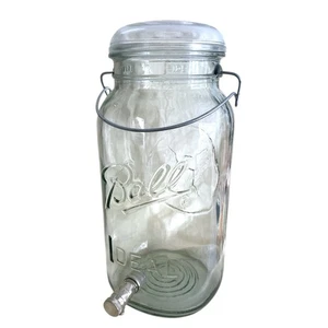 Vintage Ball Ideal Clear Glass 2 Gallon Metal Spigot Dispenser Eagle Design - Picture 1 of 7