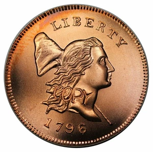 Gallery Mint Museum / Ron Landis imitation 1796 Liberty Cap Half Cent, With Pole - Picture 1 of 3