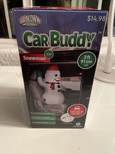 3 Fuß Schneemann Auto Buddy luftgeblasen aufblasbare Weihnachtsdekoration neu im Karton  - Bild 1 von 4
