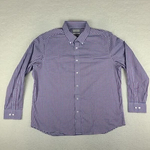 Lucky Brand Shirt Mens XL Blue Purple Gingham Check Slim Fit Dress Button Down - Picture 1 of 12
