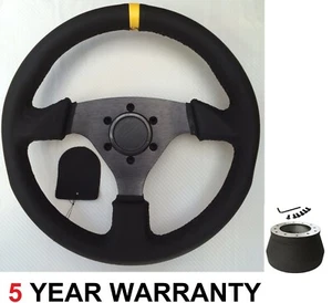 Cuero Volante de Competición Y Kit Buje Mando Para Land Rover Defender 36 Spline - Imagen 1 de 4