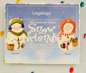 Vintage Longaberger Pottery 1999 Cookie Mold Series “Snowball” and “Flurry” - Picture 1 of 7