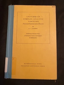 R C Gunning / Vorträge über komplexe analytische Sorten Die lokale Parametrierung - Bild 1 von 4