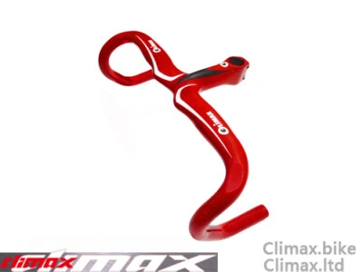 3K carbon integrated handlebar stem 420mm x 110mm RED ERGO road cycling climax - Image 1 of 4