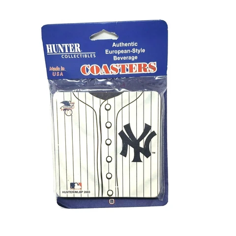 Hunter Collectibles 2003 New York Yankees 6 Coasters MLB Jersey over Glove NEW Cover