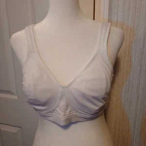 Playtex BH ohne Bügel Größe 38B weiß 15763 seitlich hinten glatt gefüttert ungepolstert EUC - Bild 1 von 8