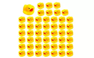50 Bathtub Rubber Ducks Bath Toy Bulk Yellow Duck Baby Shower Cute Duckies Kids - Picture 1 of 8