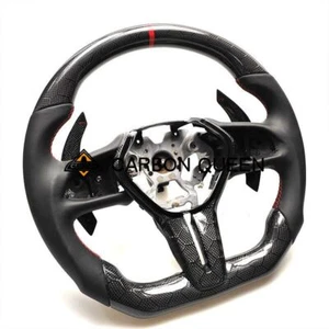 HONEYCOMB CARBON FIBER  Steering Wheel FOR INFINITI q50q60QX50QX55 BLACK NAPPA - Picture 1 of 7