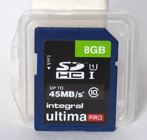 Integral Ultima Pro 8GB SDHC memory card, class 10 including case. - Picture 1 of 3