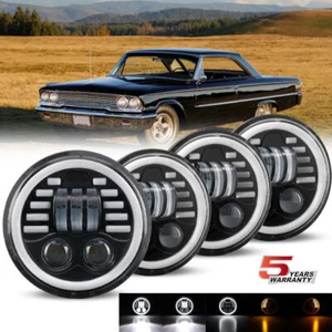 4x 5.75" Round LED Headlights For Chevrolet Impala 1958-1976 Corvette 1958-1982 - Picture 1 of 12