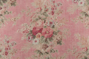 2 DRAPES PKL STUDIO Royal Bouquet in bellissimo lino/rayon cimelio acqua di rose - Foto 1 di 9