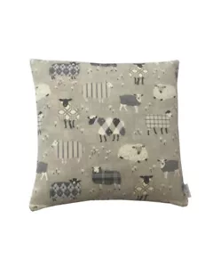 Baa Baa Sheep country animals Graphite Grey Hand made cushion cover gift ideas - Picture 1 of 1