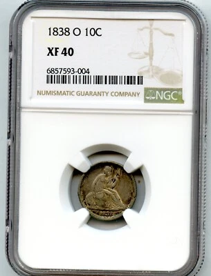 1838-O Seated Liberty Dime 10c NGC XF 40 - Image 1 of 4