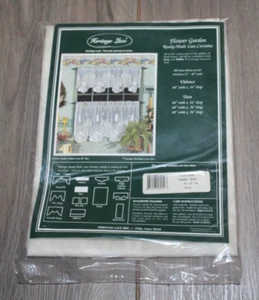 Heritage Lace FLOWER GARDEN Ecru Tier  60"x36" NEW Old Stock - Picture 1 of 5