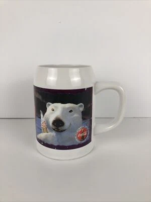 Coca cola polar bear mug. 5 inches tall.  Large and heavy ceramic. New, no box. - Image 1 of 4
