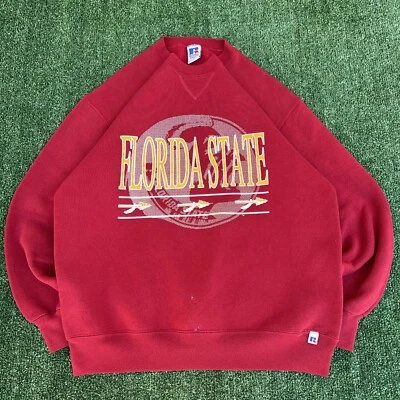 Винтажная мужская красная толстовка 90-х Russell Athletic Florida State Seminoles FSU XL - Изображение 1 из 4