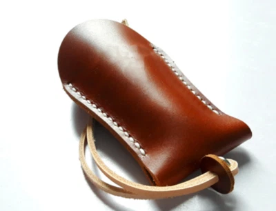 men women key chain box case holder Ring pocket cow Leather pouch bag brown 789 - Image 1 of 4