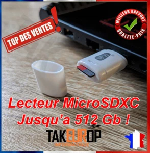 Lecteur de Carte Micro SDHC SDXC JUSQU'A 512 GB !!! Adaptateur SD Mémoire Clé !! - Zdjęcie 1 z 3