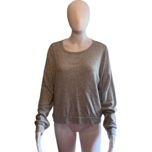 Women’s Small Shirt Top long sleeve Sweater Gray Oversized Blouse Casual Comfort - Picture 1 of 9