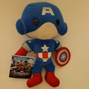 2012 Funko Plushies 8" Captain America Stuffed Doll Tush Tags SuperHero Avengers - Picture 1 of 14