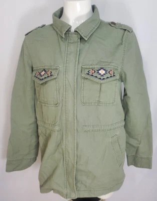 Chaqueta de Carga Wild Pearl Ejército/Verde Oliva Gran Tamaño Estampado BOHO Suroeste Talla Md. Foto 1 de 4