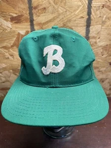 Vintage Burleson TX Embroidered “B” Green & White Snapback Baseball Cap Hat - Picture 1 of 15