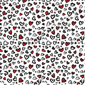 "HEART LEOPARD PRINT" RED VALENTINES PRINTED CANVAS FABRIC SHEET FOR HAIR BOWS - Picture 1 of 2