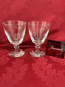 NEW FLAWLESS Glass BACCARAT France Two VEGA Crystal COCKTAIL WATER WINE GOBLETS - Picture 1 of 15