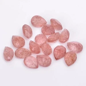 Pink Strawberry Quartz Pear Faceted Cut 5x7mm To 20x25mm Natural Loose Gemstone - Picture 1 of 9