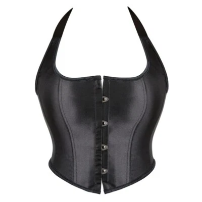 Women's Heavy Duty Halter Overbust Steel Bust Waist Trainer Shaper Black Corset - Image 1 of 4