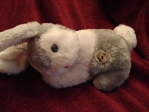 vtg  Gray Bunny by Jerry Elsner Plays Lullaby Go to Sleep Stuffed Plush 11" NICE - Picture 1 of 7
