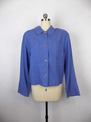 Sigrid Olsen Linen Jacket Cornflower Blue Size M - Image 1 of 4