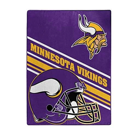 NFL Minnesota Vikings Raschel Throw Blanket, 60" x 80", Slant Cover
