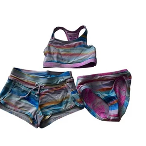 Athleta Girl Reversible 3-Piece Swimsuit Set - Excellent! - Picture 1 of 10