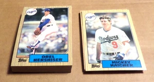 Los Angeles Dodgers Orel Hershiser 1987 Topps Team Set con 38 cartas intercambiadas - Imagen 1 de 1