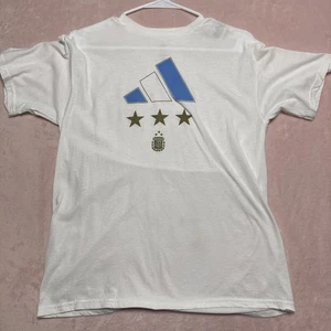 NWOT Youth Large adidas Argentina Football Association Soccer White T-Shirt - Picture 1 of 4