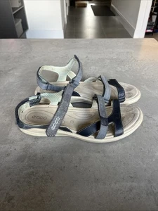 Ecco Cruise II Strappy Leather Outdoor Sandals Navy Women UK4/4.5 EU37 - Picture 1 of 9