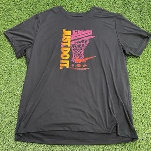 Nike Just Do It Mens Black 2XL T-Shirt Uncompromising Excellence Basketball EUC - Picture 1 of 9