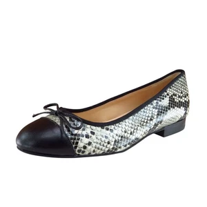 Marc Fisher Jodi Women's Size 6 Black Snake Print Ballet Flats Slip On Stylish - Picture 1 of 12