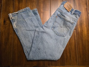 VTG Levi's 519 Orange Tab Straight Leg Jeans Actual 36x30 Distressed - Picture 1 of 19