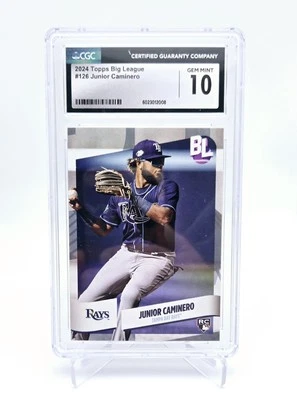 2024 Topps Big League Junior Caminero RC TB Rays #126 Rookie Baseball CGC 10 - Image 1 of 2